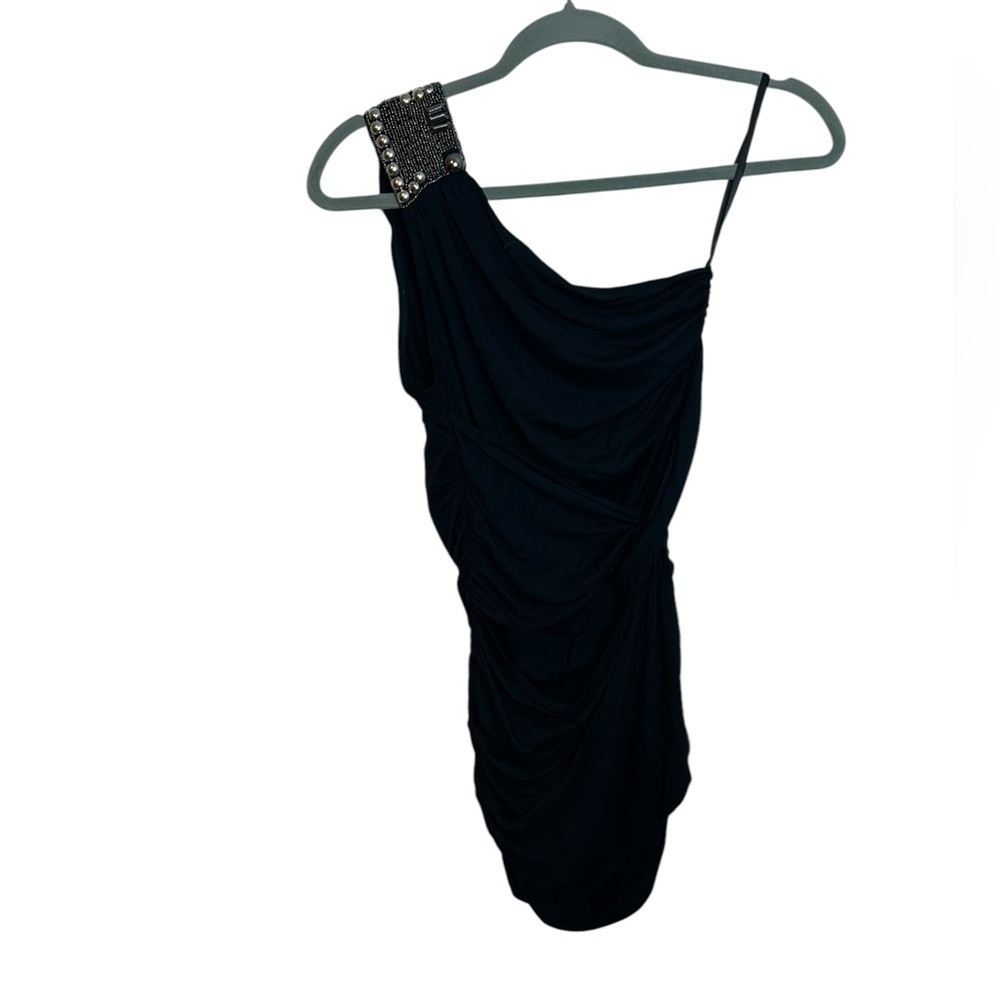 Nwt Tart Collections Y2K One Shoulder Beaded Ruched Mini Dress